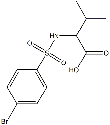 2-[(4-bromobenzene)sulfonamido]-3-methylbutanoic acid Struktur