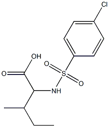 2-[(4-chlorobenzene)sulfonamido]-3-methylpentanoic acid Struktur