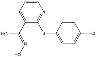 2-[(4-chlorophenyl)sulfanyl]-N'-hydroxypyridine-3-carboximidamide Struktur