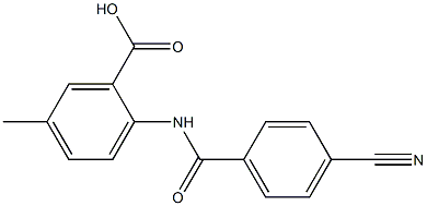 2-[(4-cyanobenzene)amido]-5-methylbenzoic acid Struktur