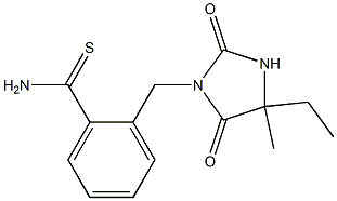 2-[(4-ethyl-4-methyl-2,5-dioxoimidazolidin-1-yl)methyl]benzenecarbothioamide Struktur