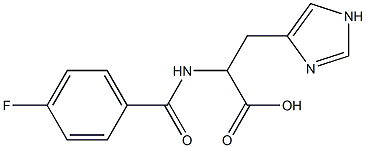 2-[(4-fluorobenzoyl)amino]-3-(1H-imidazol-4-yl)propanoic acid Struktur