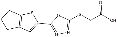 2-[(5-{4H,5H,6H-cyclopenta[b]thiophen-2-yl}-1,3,4-oxadiazol-2-yl)sulfanyl]acetic acid Struktur