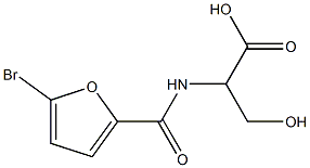 2-[(5-bromo-2-furoyl)amino]-3-hydroxypropanoic acid Struktur