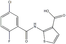 2-[(5-chloro-2-fluorobenzene)amido]thiophene-3-carboxylic acid Struktur