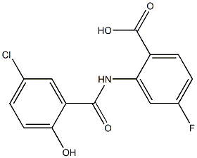 2-[(5-chloro-2-hydroxybenzene)amido]-4-fluorobenzoic acid Struktur