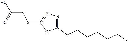 2-[(5-heptyl-1,3,4-oxadiazol-2-yl)sulfanyl]acetic acid Struktur