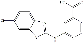 2-[(6-chloro-1,3-benzothiazol-2-yl)amino]pyridine-4-carboxylic acid Struktur