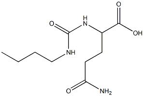 2-[(butylcarbamoyl)amino]-4-carbamoylbutanoic acid Struktur