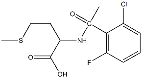 2-[1-(2-chloro-6-fluorophenyl)acetamido]-4-(methylsulfanyl)butanoic acid Struktur