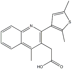 2-[2-(2,5-dimethylthiophen-3-yl)-4-methylquinolin-3-yl]acetic acid Struktur