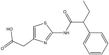 2-[2-(2-phenylbutanamido)-1,3-thiazol-4-yl]acetic acid Struktur