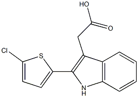 2-[2-(5-chlorothiophen-2-yl)-1H-indol-3-yl]acetic acid Struktur