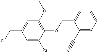 2-[2-chloro-4-(chloromethyl)-6-methoxyphenoxymethyl]benzonitrile Struktur