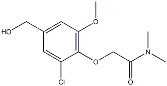 2-[2-chloro-4-(hydroxymethyl)-6-methoxyphenoxy]-N,N-dimethylacetamide Struktur