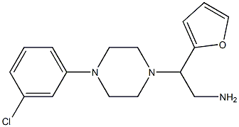 2-[4-(3-chlorophenyl)piperazin-1-yl]-2-(furan-2-yl)ethan-1-amine Struktur