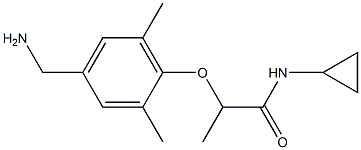 2-[4-(aminomethyl)-2,6-dimethylphenoxy]-N-cyclopropylpropanamide Struktur