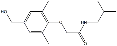 2-[4-(hydroxymethyl)-2,6-dimethylphenoxy]-N-(2-methylpropyl)acetamide Struktur