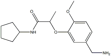 2-[5-(aminomethyl)-2-methoxyphenoxy]-N-cyclopentylpropanamide Struktur