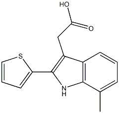 2-[7-methyl-2-(thiophen-2-yl)-1H-indol-3-yl]acetic acid Struktur