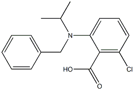 2-[benzyl(propan-2-yl)amino]-6-chlorobenzoic acid Struktur