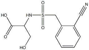 2-{[(2-cyanophenyl)methane]sulfonamido}-3-hydroxypropanoic acid Struktur