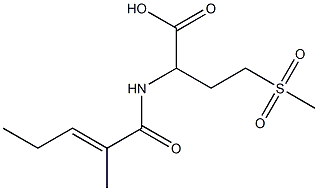 2-{[(2E)-2-methylpent-2-enoyl]amino}-4-(methylsulfonyl)butanoic acid Struktur