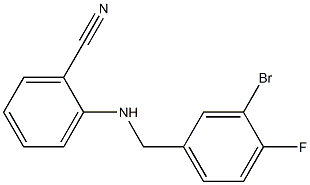 2-{[(3-bromo-4-fluorophenyl)methyl]amino}benzonitrile Struktur