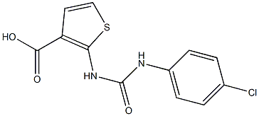 2-{[(4-chlorophenyl)carbamoyl]amino}thiophene-3-carboxylic acid Struktur