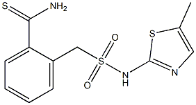 2-{[(5-methyl-1,3-thiazol-2-yl)sulfamoyl]methyl}benzene-1-carbothioamide Struktur