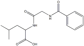 2-{[(benzoylamino)acetyl]amino}-4-methylpentanoic acid Struktur