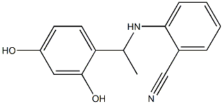 2-{[1-(2,4-dihydroxyphenyl)ethyl]amino}benzonitrile Struktur