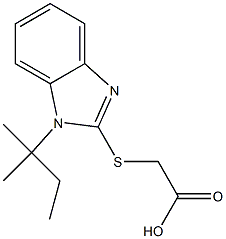 2-{[1-(2-methylbutan-2-yl)-1H-1,3-benzodiazol-2-yl]sulfanyl}acetic acid Struktur