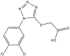 2-{[1-(3,4-dichlorophenyl)-1H-1,2,3,4-tetrazol-5-yl]sulfanyl}acetic acid Struktur