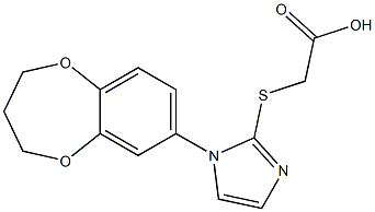 2-{[1-(3,4-dihydro-2H-1,5-benzodioxepin-7-yl)-1H-imidazol-2-yl]sulfanyl}acetic acid Struktur