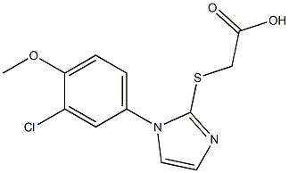 2-{[1-(3-chloro-4-methoxyphenyl)-1H-imidazol-2-yl]sulfanyl}acetic acid Struktur