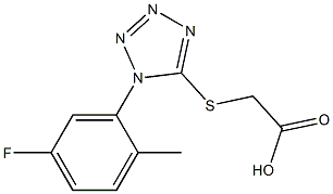 2-{[1-(5-fluoro-2-methylphenyl)-1H-1,2,3,4-tetrazol-5-yl]sulfanyl}acetic acid Struktur