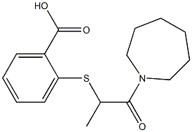 2-{[1-(azepan-1-yl)-1-oxopropan-2-yl]sulfanyl}benzoic acid Struktur