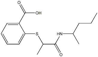 2-{[1-(pentan-2-ylcarbamoyl)ethyl]sulfanyl}benzoic acid Struktur