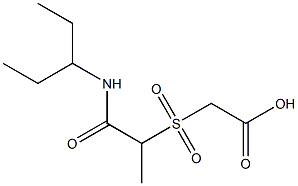 2-{[1-(pentan-3-ylcarbamoyl)ethane]sulfonyl}acetic acid Struktur