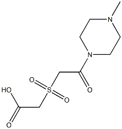 2-{[2-(4-methylpiperazin-1-yl)-2-oxoethane]sulfonyl}acetic acid Struktur