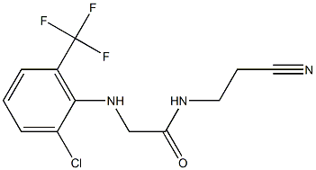 2-{[2-chloro-6-(trifluoromethyl)phenyl]amino}-N-(2-cyanoethyl)acetamide Struktur