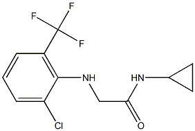 2-{[2-chloro-6-(trifluoromethyl)phenyl]amino}-N-cyclopropylacetamide Struktur