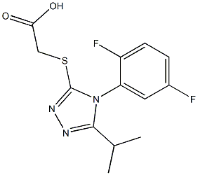 2-{[4-(2,5-difluorophenyl)-5-(propan-2-yl)-4H-1,2,4-triazol-3-yl]sulfanyl}acetic acid Struktur