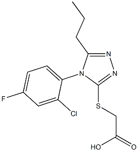 2-{[4-(2-chloro-4-fluorophenyl)-5-propyl-4H-1,2,4-triazol-3-yl]sulfanyl}acetic acid Struktur