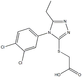 2-{[4-(3,4-dichlorophenyl)-5-ethyl-4H-1,2,4-triazol-3-yl]sulfanyl}acetic acid Struktur