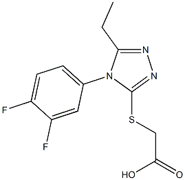 2-{[4-(3,4-difluorophenyl)-5-ethyl-4H-1,2,4-triazol-3-yl]sulfanyl}acetic acid Struktur