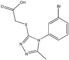 2-{[4-(3-bromophenyl)-5-methyl-4H-1,2,4-triazol-3-yl]sulfanyl}acetic acid Struktur