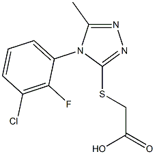 2-{[4-(3-chloro-2-fluorophenyl)-5-methyl-4H-1,2,4-triazol-3-yl]sulfanyl}acetic acid Struktur