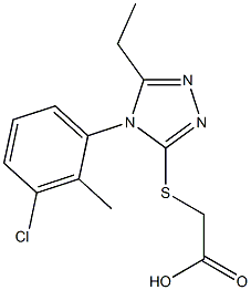 2-{[4-(3-chloro-2-methylphenyl)-5-ethyl-4H-1,2,4-triazol-3-yl]sulfanyl}acetic acid Struktur